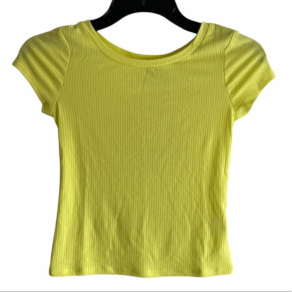 Love, fire Bright Yellow Crop Top